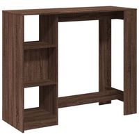 mesa alta con estante marron roble 124x46x1035 cm vidaxl