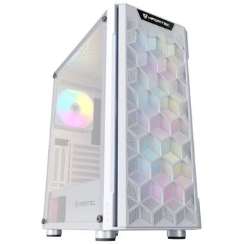 Nfortec Azir Torre ATX Frontal 3D Mallado 4 Ventiladores Cristal Templado Blanca