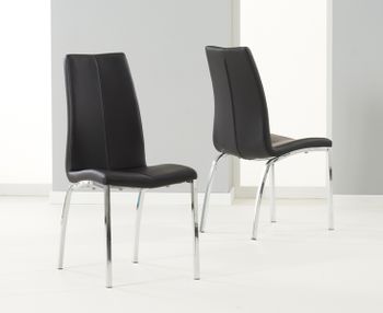 Cavello Black Faux Leather Dining Chairs - Black