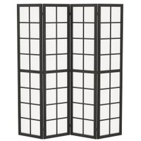 homcom biombo interior plegable 4 paneles 160 x 170 cm separador de ambientes para salon dormitorio hogar negro