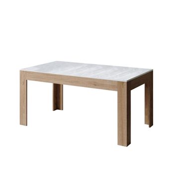 Mesa extensible 90x160/220 cm efecto madera fresno blanco/roble