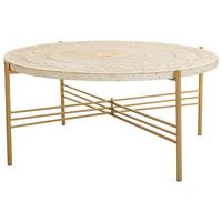 mesa de centro de madera y metal blanca 80x80x36