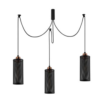 Lámpara colgante moderno negro 3 luces con accesorios para el techo