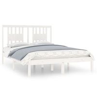 cama matrimonial  cama para adultos  estructura de cama madera maciza blanco 135x190 cm