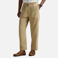 polo ralph lauren pleated prepster linen-blend pants - m
