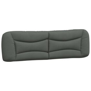 Cabecero De Cama | Panel De Cabecera | Decoración De Pared Acolchado Tela Gris Oscuro 180 Cm