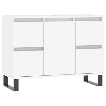 Mueble De Baño | Armario De Baño Madera De Ingeniería Blanco 80x33x60 Cm