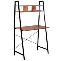 thinia home oyam escritorio metalico con estanteria de madera 142x84x46cm