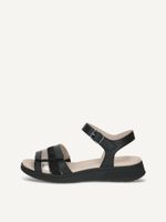 caprice sandal black made of leather without heel size 40