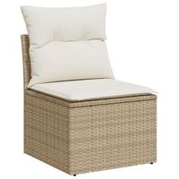 conjunto de sofa de jardin de 7 piezas con cojines beige ratan poliester acacia v2414 unico  beige