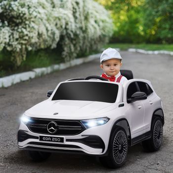 Coche Eléctrico Para Niños Mercedes-benz Eqa 12v Blanco Homcom