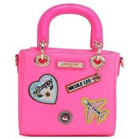 nicole lee bolso de mano bolso de mano con parches de colores rosa para mujer