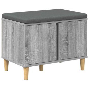 Banco De Entrada Con Cojín Gris Sonoma 60 X 38 X 46 Cm Vidaxl