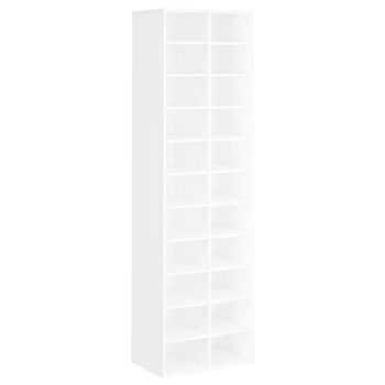 Mueble zapatero, armario zapatero de madera blanco 54x34x183cm