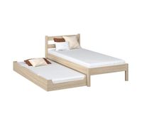 cama individual de roble con cajon para colchon n01 roble blanqueado