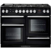 rangemaster nexus nex110dffblc 110 cm dual fuel range cooker - black  chrome black