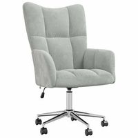 sillon lounge sofa sillon con ruedas diseno moderno regulable en altura en terciopelo gris claro dec026676