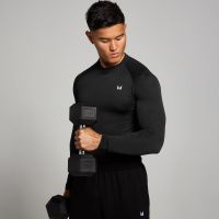 camiseta de manga larga sin costuras con estampado grafico de pilares tempo para hombre de mp - negro - xxxl