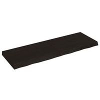 encimera de bano  mueble de bano madera tratada marron oscuro 120x40x2-6 cm