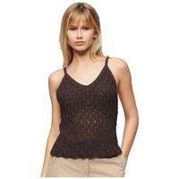 superdry blusa debardeur en crochet sans manches marron para mujer