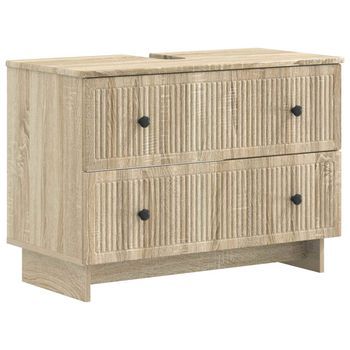 Vidaxl Mueble De Lavabo Para Baño Ede Roble Sonoma 82 X 41 X 59 Cm