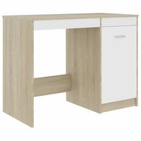 escritorio madera contrachapada blanco roble sonoma 100x50x76cm