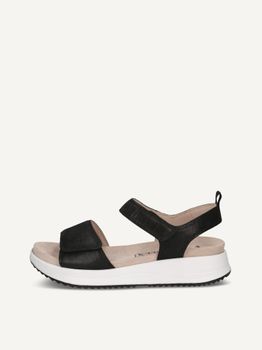 CAPRICE Sandal, black, made of Leather without heel, Size 38