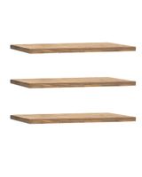 pack 3 estanterias de madera maciza flotante envejecido 60x32cm