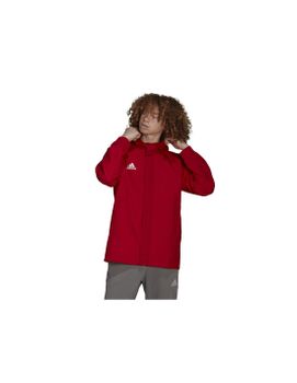 Chaqueta con capucha de fútbol adidas Entrada 22 All-Weather Red M