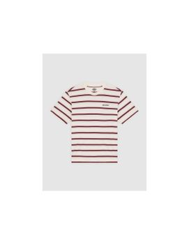Camiseta Dickies York Stripe Ss Hombre Blanco/Marrón