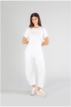 pantalón sudadera con pinzas white