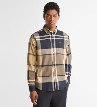 Barbour para hombre. MSH4980 Camisa Dunoon Tartan Tailored beige (XL), Casual, Multicolor, Algodón, Manga larga