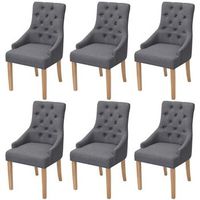 vidaxl sillas de comedor 6 unidades tela gris oscuro