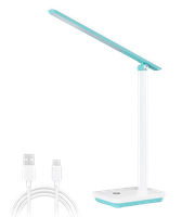 aigostar lampara escritorio led flexo led escritorio de 3 modos y 4 niveles de brillo  lampara plegable recargable puerto de carga usb con 1m cable control tactil blanco verdoso