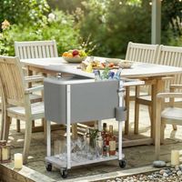 carrito nevera de pu pp acero 84x38x83 cm-outsunny gris