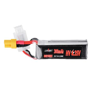 Batería Lipo URUAV 7.6V 300mAh 80C / 160C 2S HV 4.35V con conector XT30 para el dron de carreras en interiores EMAX Tiny
