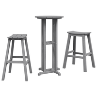 juego de bar de jardin de 3 uds gris claro hdpe cfw188193
