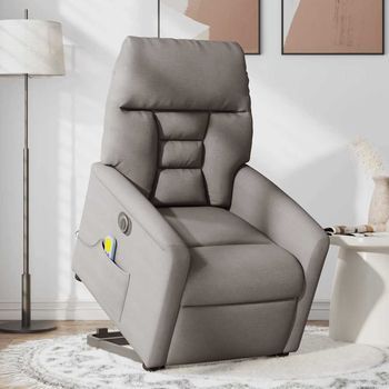Sillón De Salón | Silla | Sillón De Masaje Eléctrico Reclinable Elevable Tela Taupé
