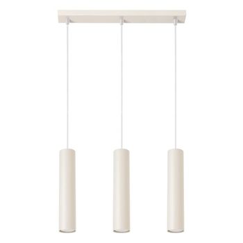 Lámpara colgante vaza beige, 3 luces