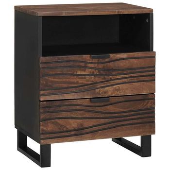 Mesa De Noche - Mueble Para Dormitorio - Madera De Ingeniería - Nogal (50x33x62cm)