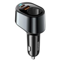 mensaje f755 120w cargador de coche usb pd de 3 puertos adaptador usb-a  type-c  puerto de expansion de 85w soporte qc