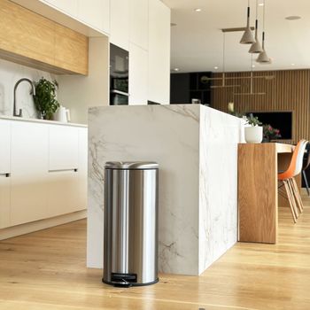 Cubo de basura de cocina de pedal plata  30l