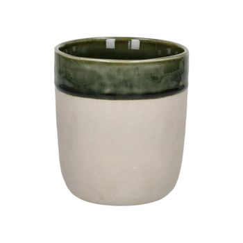 Vaso de gres verde oscuro h9