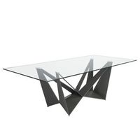 mesa comedor rectangular cristal templado y acero negro angel cerda 1128 240x120x75
