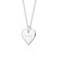 engraved silver heart necklace medium