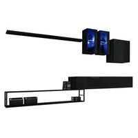 conjunto de muebles de salon estilo industrial switch m1 color negro