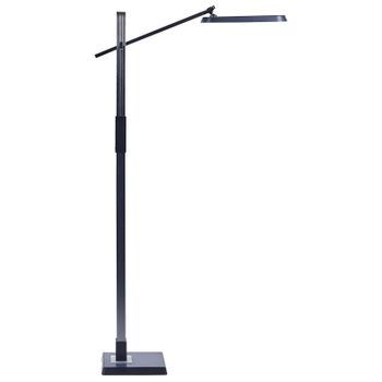 Lámpara De Pie Led Gris Oscuro Negro 144 Cm Sintético Altura Regulable Aquarius