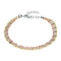 pulsera de plata 925 chapada en oro tricolor