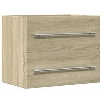 armario para lavabo aglomerado roble sonoma 60x385x48 cm vidaxl