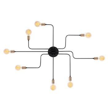Lámpara De Pared Truva-n-701 Bronce Negro Hierro Diámetro 140x15 Cm